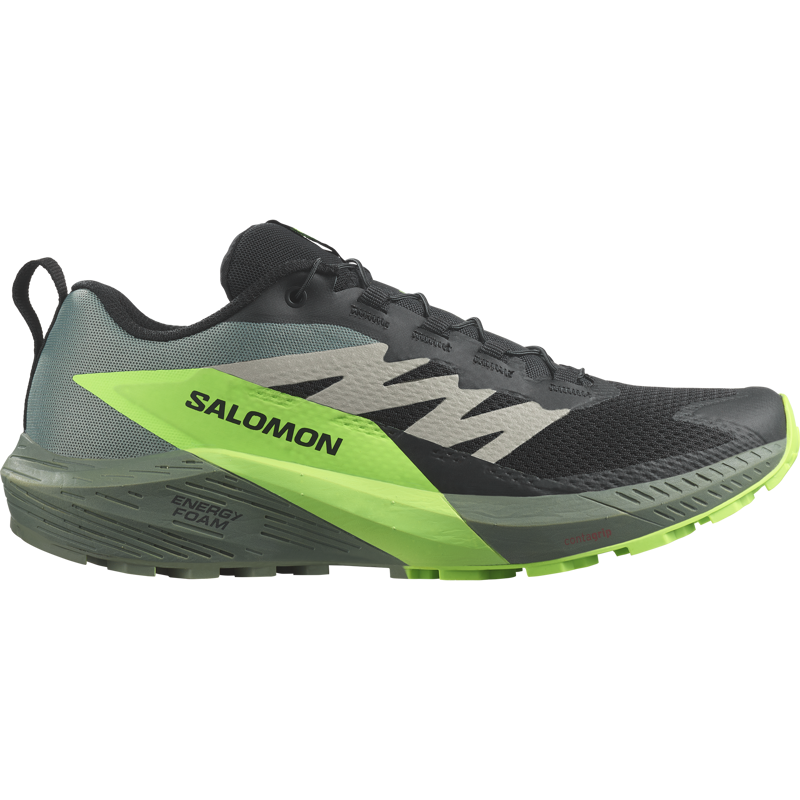 Salomon Mens Sense Ride 5 Black/Laurel Wreath/Green Gecko-6